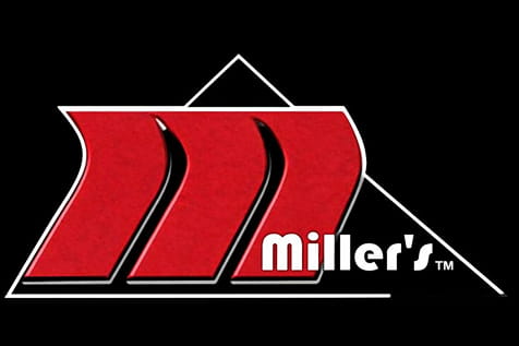 Red "M" logo with "Miller's" text on black background.